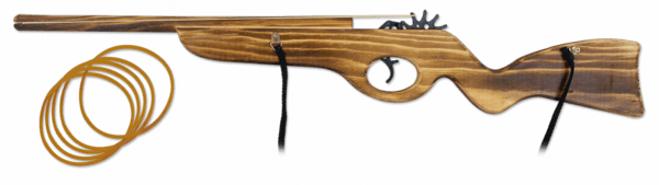 Trægevær – klassisk legetøj med elastikskud