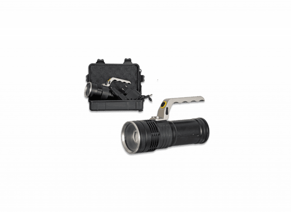 kraftig genopladelig lommelygte med zoom