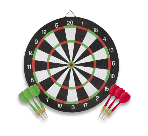 Dartskive til begyndere med 6 pile