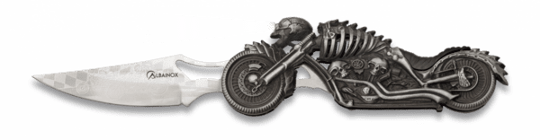 Foldekniv med skeleton racing design
