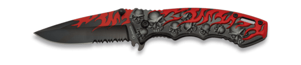 Foldekniv med skull & flames design