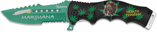 Foldekniv med Marijuana design