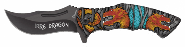Foldekniv med dragon 3D design
