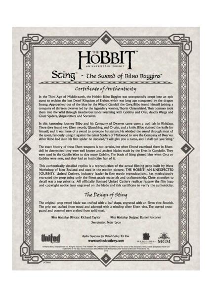 The Hobbit – Sting, Bilbo Baggins’ Sværd
