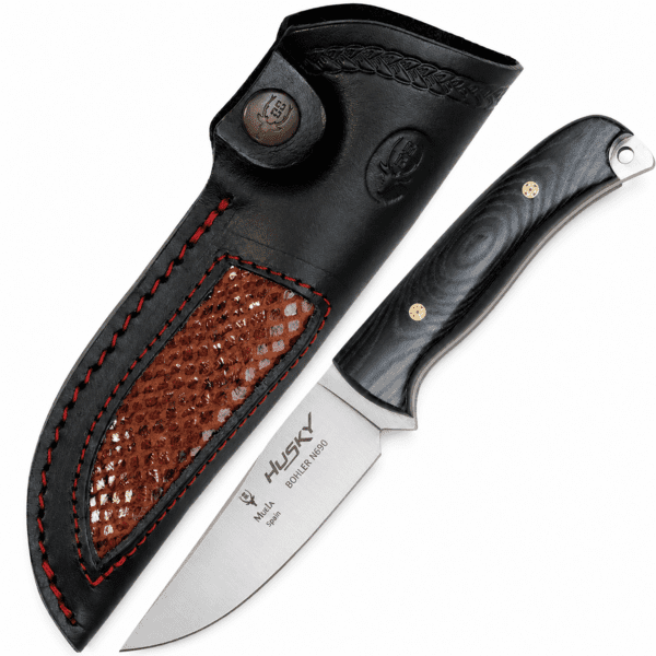 Bushcraft Kniv med Blå Micarta Håndtag