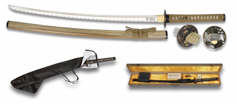 Katana i kulstofstål – grøn tsuka