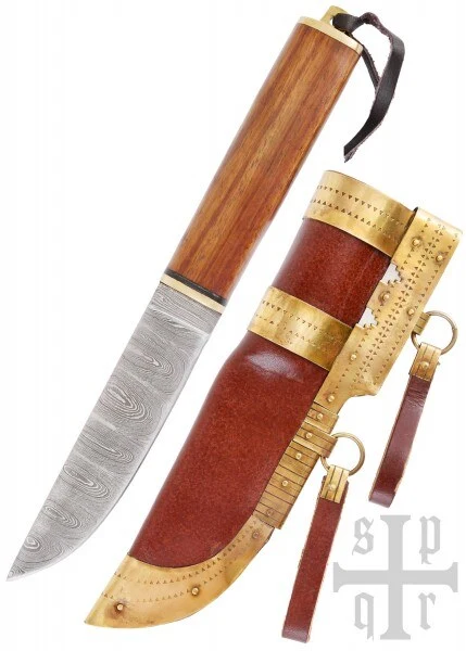 Vikingekniv Seax – 256-lags Damaskusstål