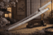 Ornamental katana med dragegravering