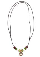 Halskæde med Farvede Glasperler