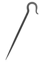 Håndsmedet teltpløk i stål – ca. 34 cm