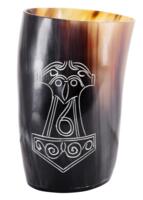 Drikkekop i ægte horn uden hank