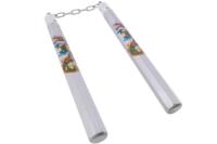 Nunchaku – gråt træ med dragemotiv