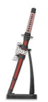 Mini katana med rødt design